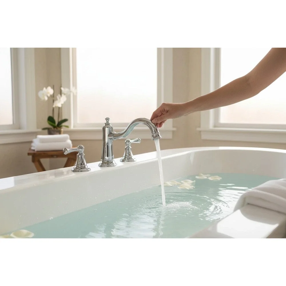PROFLO‎ PF4870CP Bartlett Deck Mounted Roman Tub 3 Piece Chrome Faucet & Handles